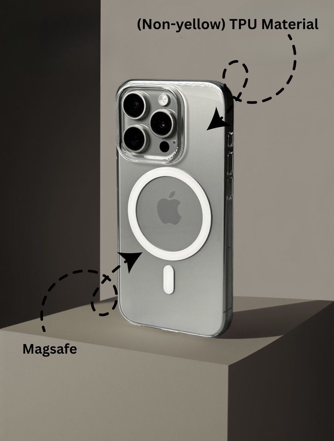 Transparent Hard Case with MagSafe (Anti-yellow) Drop Protection