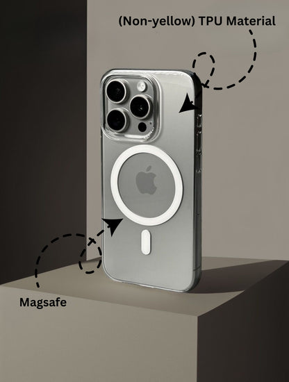 Transparent Hard Case with MagSafe (Anti-yellow) Drop Protection