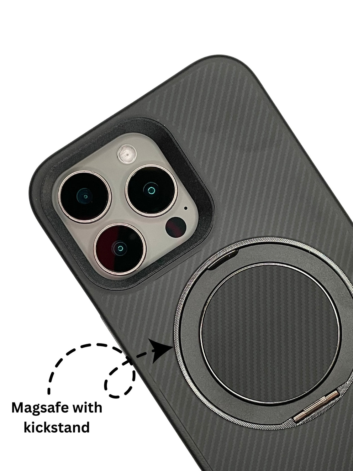 TerraCarbon MagSafe Kickstand Case- Carbon Black